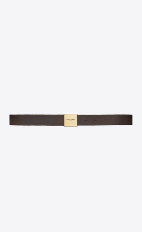SAINT LAURENT Ceintures exclusives Femme Ceinture à boucle BELLECHASSE SAINT LAURENT en cuir vintage brun foncé a_V4